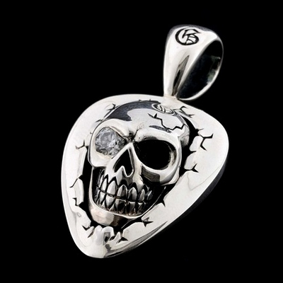 Silver Skull Pick Pendant